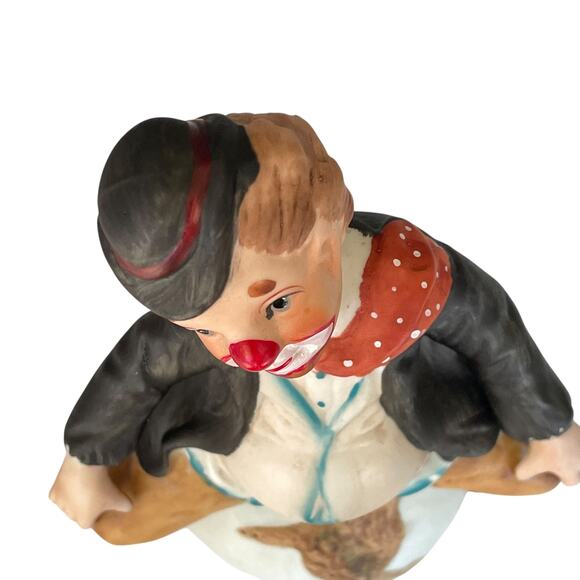 Albert E Price Clown Sitting On Globe Vintage 1980 Sad Hobo Porcelain Figurine - Picture 11 of 15